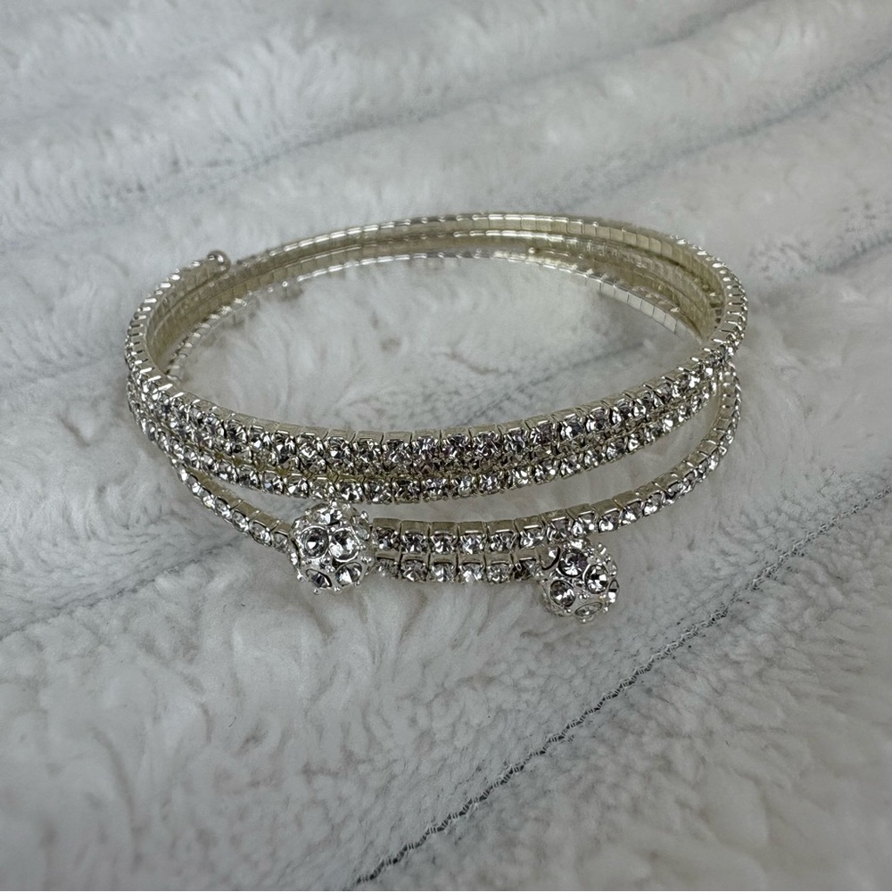 Rhinestone Silver Wrap‎ Bracelets Sparkly Bracelets Formal Rhinestone Bracelets